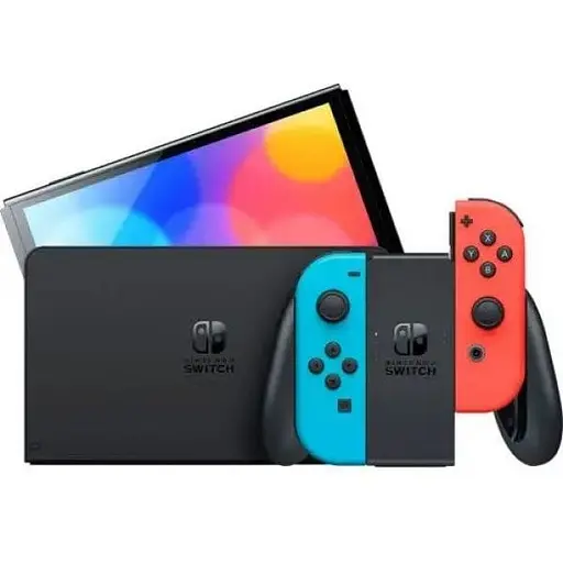 Игровая консоль Nintendo Switch OLED model Neon Blue-Red + Игра FIFA 22 Legacy Edition русская версия - фото 1