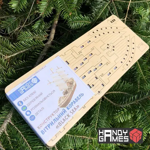 Дерев'яний конструктор Вітрильний Корабель 155 деталей - фото 4