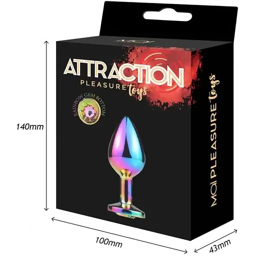 Металлическая анальная пробка Mai Attraction Toys №73 Rainbow - фото 7