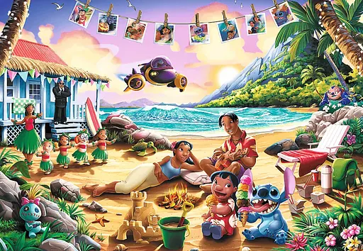 Пазл Disney: Ліло і Стіч: Вечірка на пляжі - 1000 елементів Trefl 10918 - фото 2