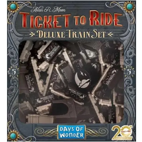 Аксесуар Days of Wonder Промонабір для гри Квиток на потяг 5 чорний Ticket to Ride 20th Anniversary Deluxe Train Set (DOWTTRTS5)