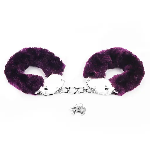 Хутряні наручники Lovetoy Fetish Pleasure Fluffy фіолетовий - фото 5