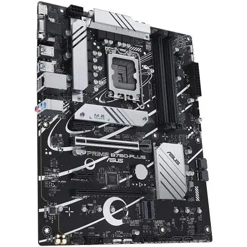 Материнская плата Asus Prime LGA1700, B760-PLUS, B760, 4xDDR5, Int.Video (CPU), 4xSATA3, 3xM.2, 1xPCI-E 16x 5.0, 1xPCI-E 16x 4.0, 2xPCI-E 1x 3.0, 1xM.2 (Key E), Realtek 7.1, Realtek 2.5Gb, 6xUSB3. 2/4xUSB2.0, VGA/HDMI/DP, ATX - фото 3