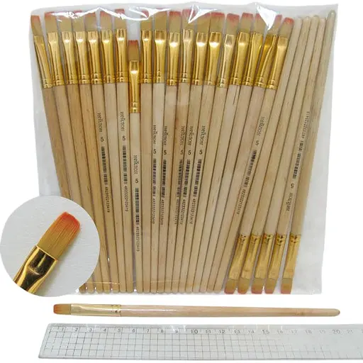 Пензель нейлон плоский, 25 шт. в упаковці, 5-N-BP