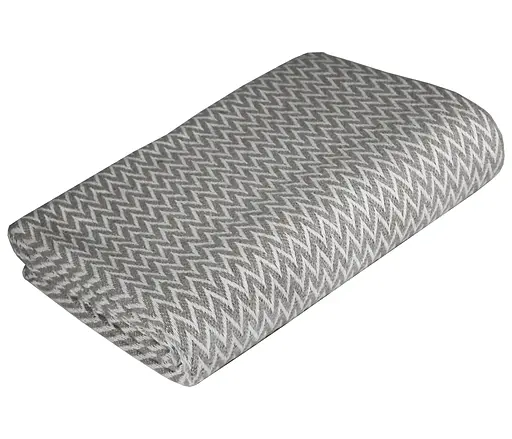 Плед бавовняний Vladi Валенсія Антоніо 140х200 білий-сірий - фото 1