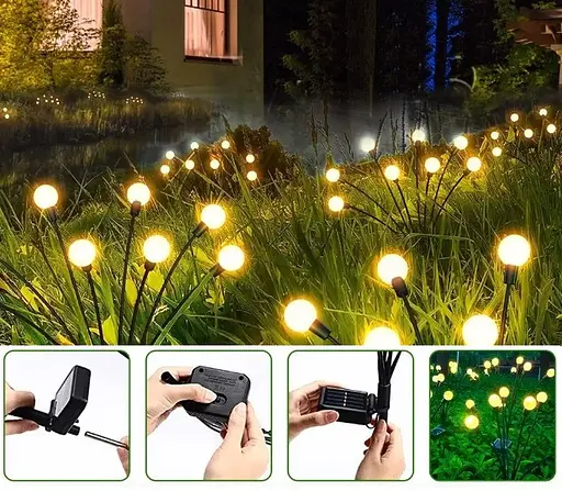 LED - світильники OldBro вуличні на сонячних батареях довжина 70 см 10 світлодіодів 2 шт - фото 5