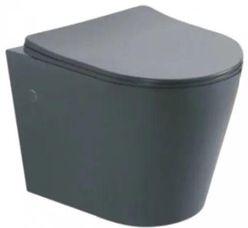 Унитаз подвесной ASIGNATURA Axiom Rimless c сиденьем Soft Close дюропласт серый матовый (97802806) - фото 1