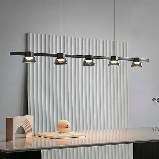 Видовжена люстра HILDFRID на 5 плафонів Line.F MJ 179L-1200 BK - фото 1