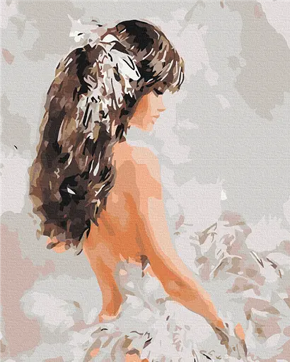 Картина за номерами на підрамнику Brushme Дівчина з пір'ям