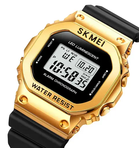Чоловічий наручний спортивний годинник Skmei 1851 Золотистий - фото 2