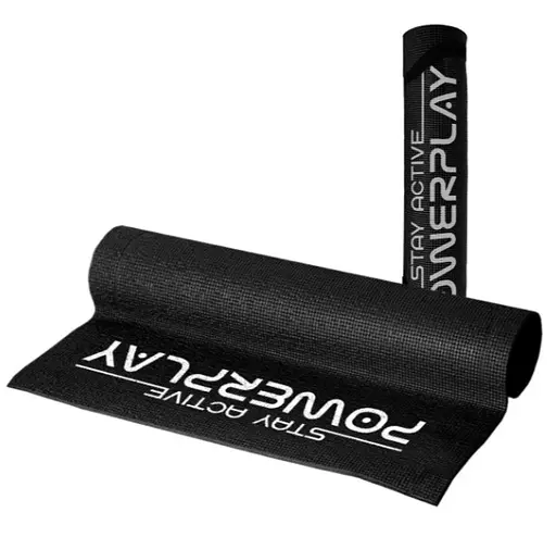 Коврик для йоги и фитнеса PowerPlay 4010 Коврик для йоги ПВХ Чорний (173x61x0,6) (PP_4010_Black_(173*0,6)) - фото 1