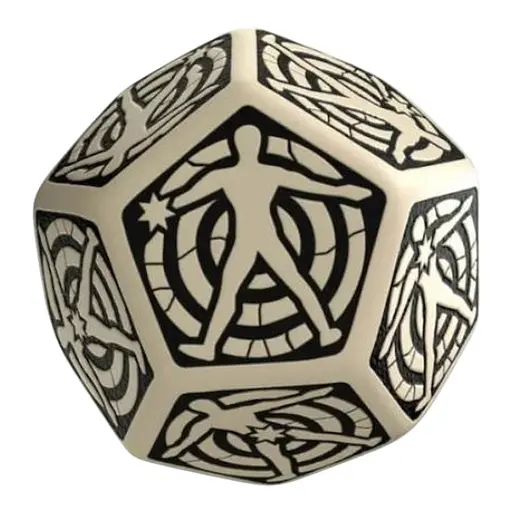 Кубик D12 Hit Location Beige & black die (12HIT05)