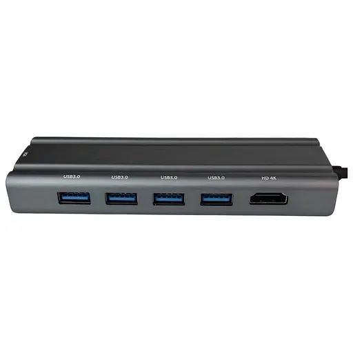 Концентратор Wondertech WT00586 Type-C Hub 10-в-1 для ноутбуков: 4x USB 3.0, 1x USB 2.0, HDMI, VGA, SD/TF, 3,5 мм jack - фото 3