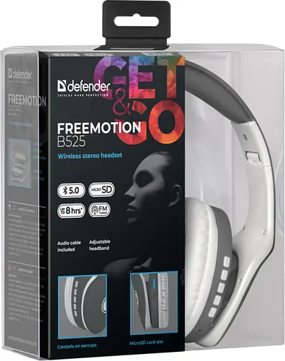Навушники Defender FreeMotion B525 Bluetooth Gray-White (63527) - фото 5