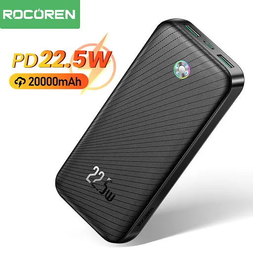 Павербанк - портативний акумулятор Rocoren Haoyue Pro 20000mAh 22.5W чорний - фото 3