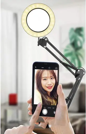 10-кратная 160-миллиметровая трехцветная светодиодная настольная лампа с зажимом для стекла, увеличительное стекло для чтения, красоты - фото 7