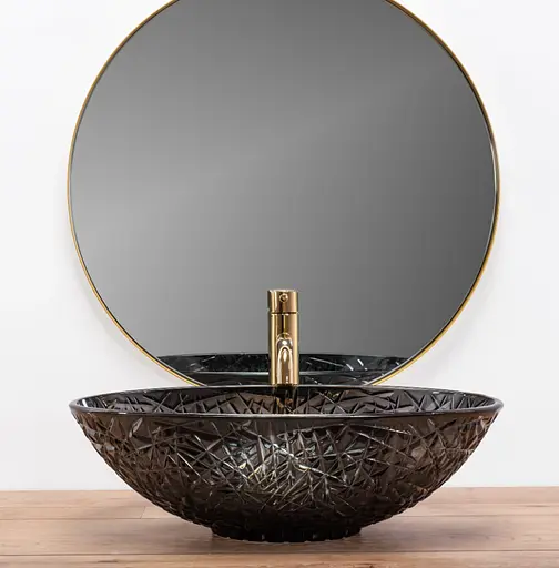 Умывальник Rea Frost Black накладной REA-U5071, Прозрачный - фото 4