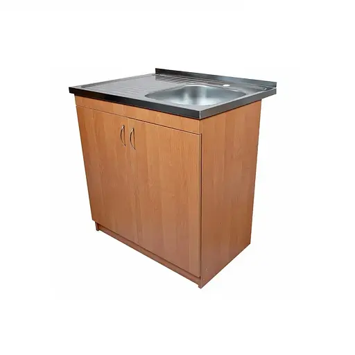 Тумба для кухні з накладною нержавіючою мийкою ЛДСП 80х50х83 см Вільха (52868-01153) - фото 3