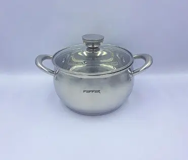 Каструля Sesame 16x9.5 см з нержавіючої сталі, для індукційних плит, зі скляною кришкою 1.9 л - фото 2