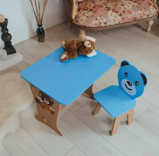 Дитячий стіл парта зі стільчиком для малювання та навчання Левеня - фото 3