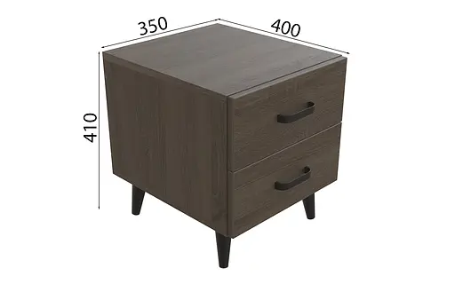 Тумба Віва 2 на конусних ніжках Ferrum-decor 41x35x40 Чорний метал ДСП Дуб Сонома Трюфель 16 мм (FRD-106813) - фото 4