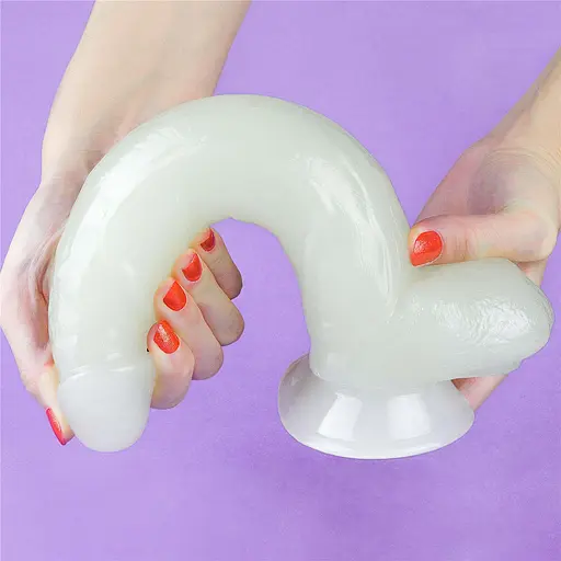 Неоновий фалоімітатор LoveToy Lumino Play 26 см блакитний - фото 15