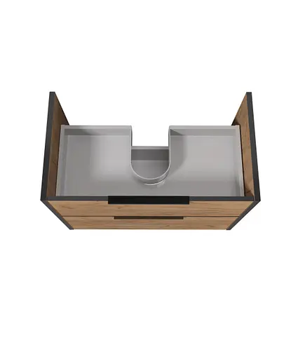 Тумба Мойдодир під стільницю Line Craft 80-А дуб крафт/Чорний - фото 2