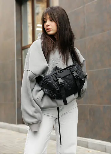 Женский рюкзак Sambag RollTop DOUBLE черный 41 х 27 х 18 см (24330702) - фото 7