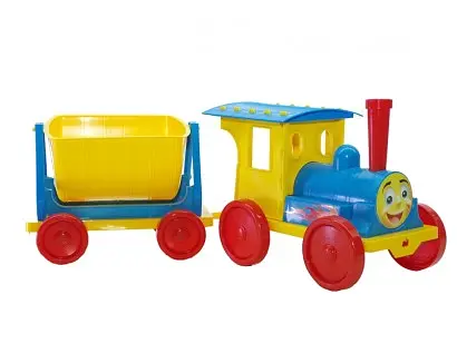 Поезд-конструктор Doloni-toys, 013115/1, с прицепом, голубой