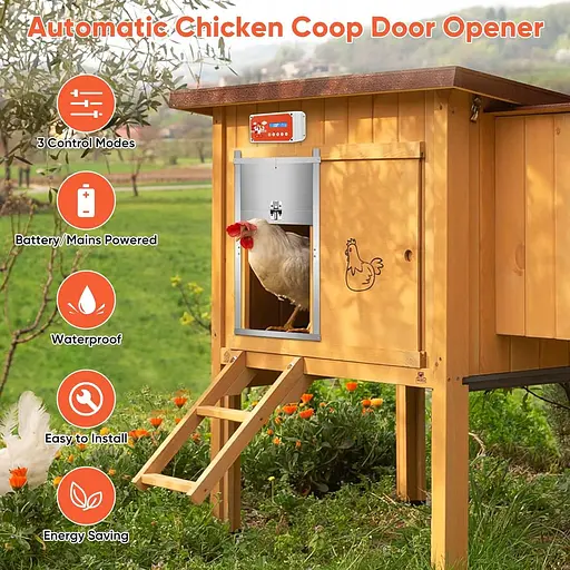 Автоматические двери курятника, водонепроницаемый открыватель дверей курятника MINENICE с дистанционным управлением, автоматические батарейные - фото 3