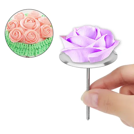 Гвоздик кондитерский из нержавеющей стали для моделирования цветов из крема Ø - 3.2 см; h - 7 см, Kitchen Master 82977 - фото 1