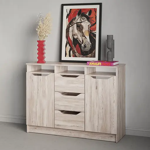 Комод в гостиную MebelStar 1200 Лилу 121x40x89 см Аляска серый (MBS-1330)