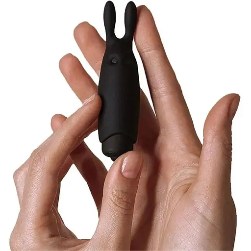 Вибропуля Adrien Lastic Pocket Vibe Rabbit Black со стимулирующими ушками - фото 4