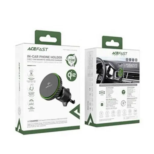 Автотримач для телефона ACEFAST D33 Qi2 magnetic wireless charging car holder for air vent Black - фото 2