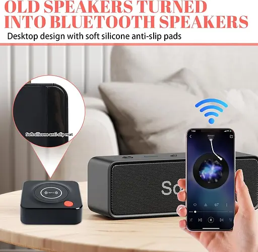 Аудіоприймач Greacesrio Bluetooth 5.3 HiFi, Bluetooth-адаптер з низькою затримкою та слотом для карт NFC/3,5 мм AUX/RCA/TF - фото 2