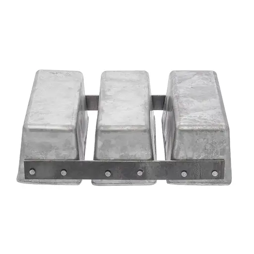 Форма тройная хлебная для выпечки маленьких буханок хлеба и кексов Л12 алюминий 24.5х16.5х7.2 см, Хлібпром Серый 81360 - фото 8