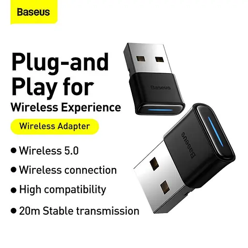 Адаптер Bluetooth BASEUS Wireless Adapter BA04 |BT5.0, 20m| (ZJBA000001) - фото 3