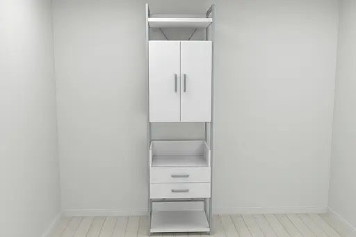 Шафа Гардероб Уні секція 5 серії Конект Ferrum-decor 220x60x50см Сірий метал ДСП Білий 32 мм (FRD-104515)