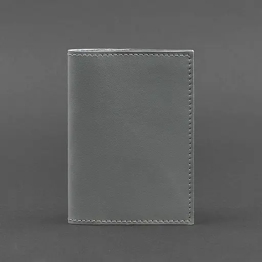 Кожаная обложка для паспорта и военного билета 1.2 серая - фото 6