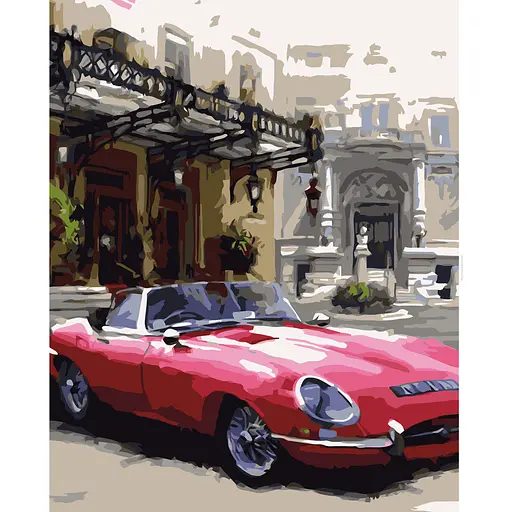 Картина по номерам Ретро ягуар Strateg с лаком размером 40х50 см (VA-0514) - фото 1