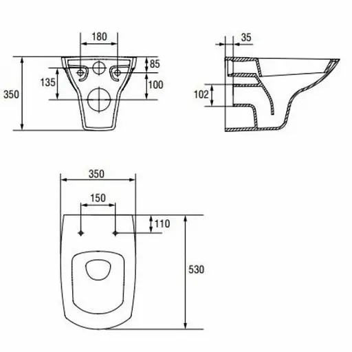 Унітаз підвісний CET 548 Cersanit Carina CleanOn з дюропластовим сидінням SoftClose+QuickRelease 30412 - фото 4
