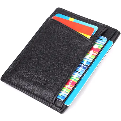 Мужской кошелек для карточек из натуральной кожи ST Leather 8х11х0.5 см acs0029622 - фото 6