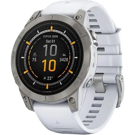 Смарт-годинник Garmin Epix Pro Gen 2 Sapphire 47 mm Titanium w. Whitestone Band (010-02803-20/21)