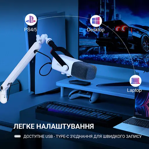 Мікрофон Fifine TAM8W USB White (TAM8W) - фото 6