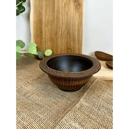 Миска для галушок керамічна (глиняна) різьблена Колосок 700 мл - фото 6