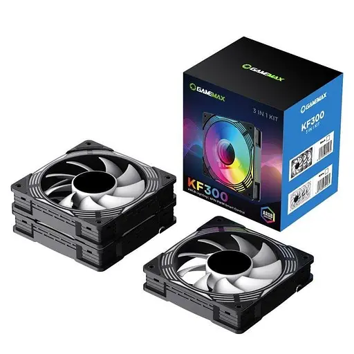 Вентилятор GameMax 120mm*3 KIT ARGB fan KF300 BK (KF300 BK) - фото 6