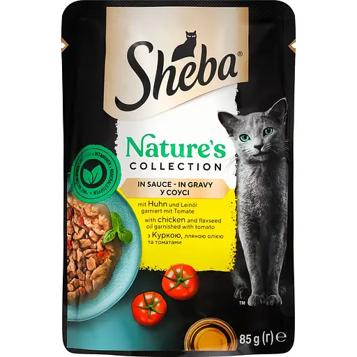 Корм для котів Sheba Natures курка, томати, лляна олія 85г - фото 1