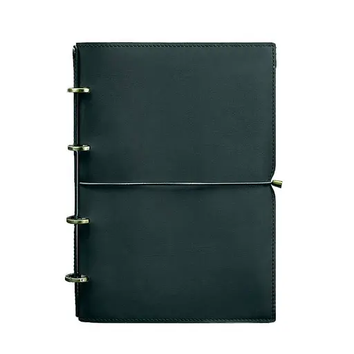 Шкіряний блокнот А4 на кільцях (Софт-бук) 9.0 в м'якій обкладинці зелений Краст - фото 8