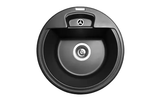 Кухонная мойка гранитная Miraggio Valencia black 442x442x202 00210907, Черный - фото 1
