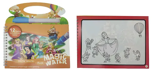 Альбом для раскрашивания водой, Принцессы, 20x14 см, с маркером